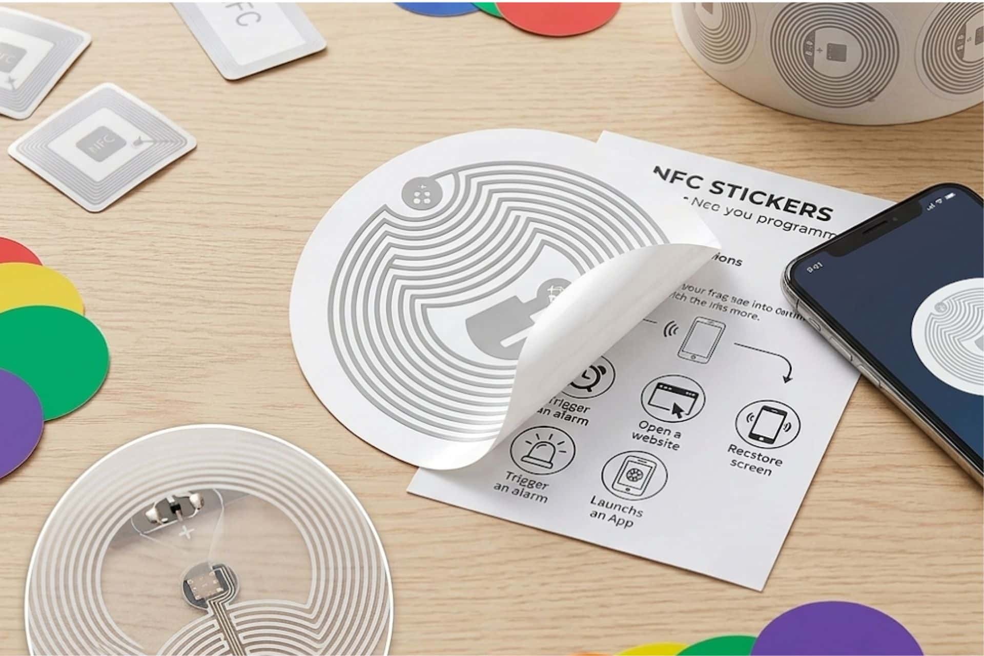 Os NFC Stickers são pequenas etiquetas que armazenam informações ou comandos digitais