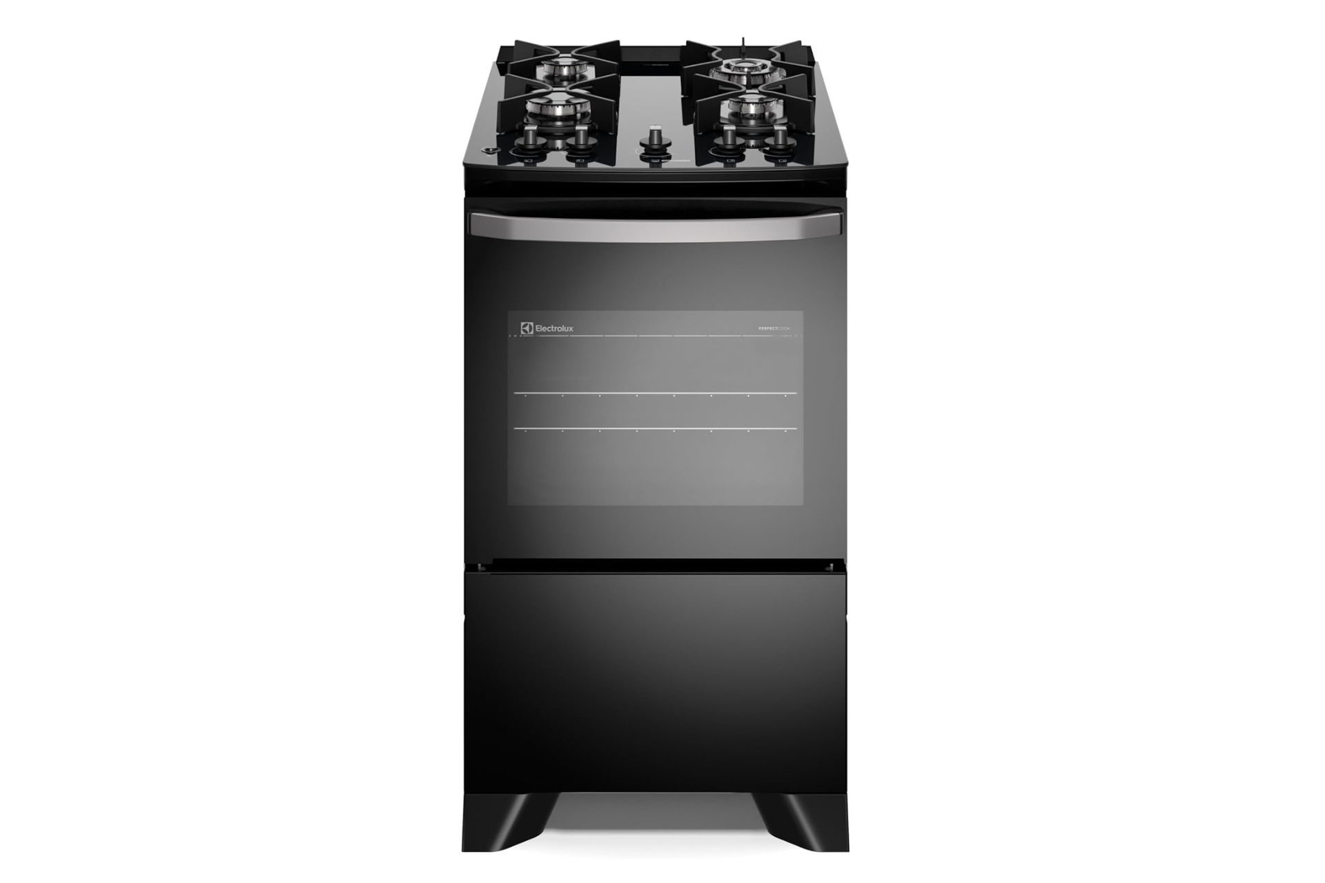 Electrolux Fogão 4 bocas Electrolux Preto Efficient Mesa Vidro, Tripla Chama e PerfectCook (FE4GB)